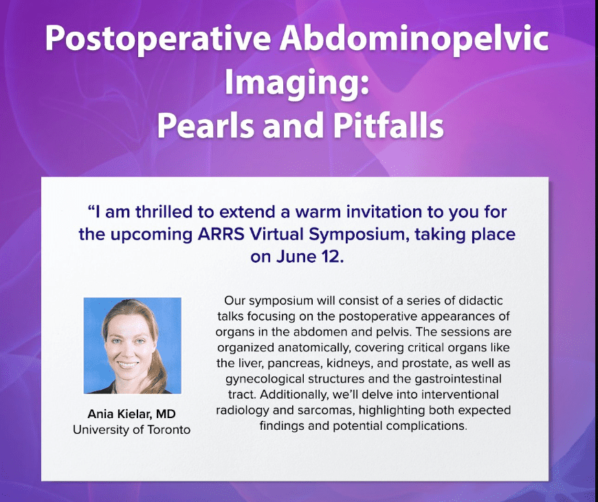 ARRS Postoperative Abdominopelvic Imaging: Pearls and Pitfalls 2024