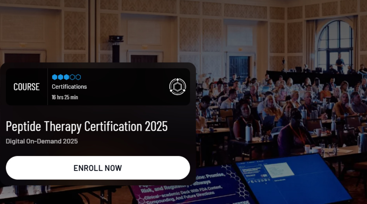 SSRP Peptide Therapy Certification 2025