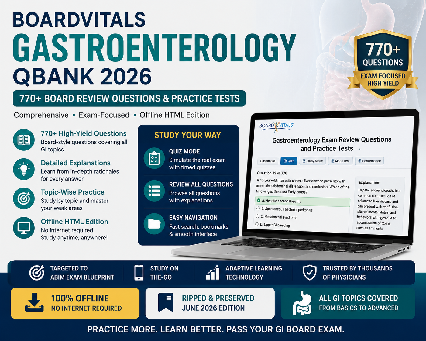 BoardVitals Gastroenterology QBank 2026 (Offline HTML Edition)